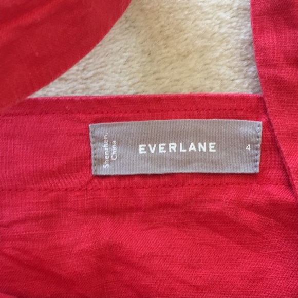 Everlane Linen Picnic Tank Top - Red size 4 - Picture 3 of 3